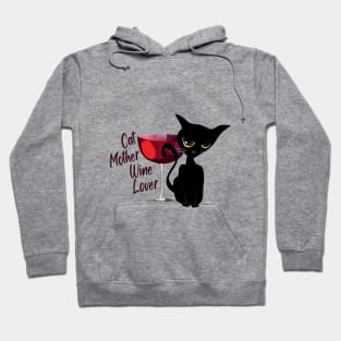 Cat mother wine lover Hoodie